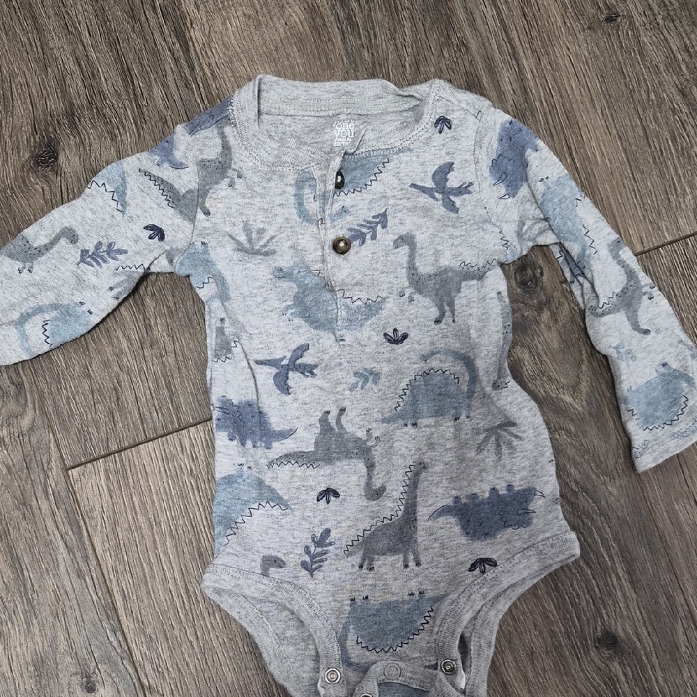 Carter's Blue and Gray Dinosaur Bodysuit